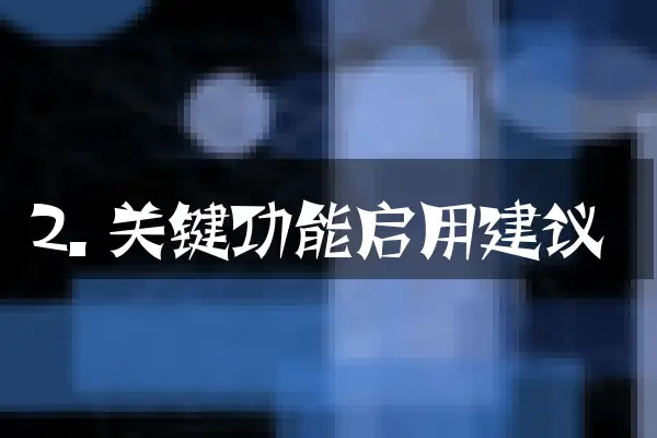 2. 关键功能启用建议