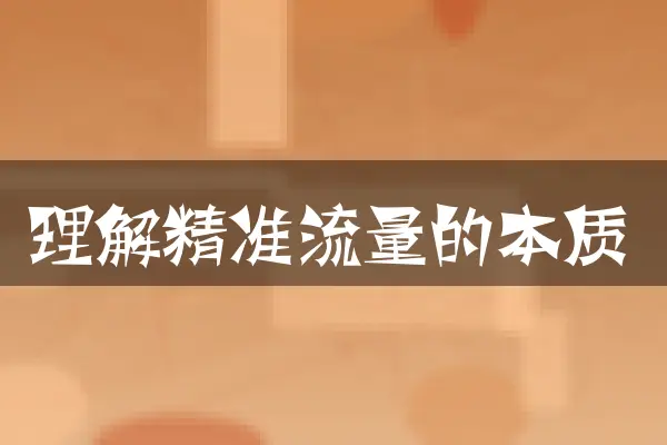理解精准流量的本质