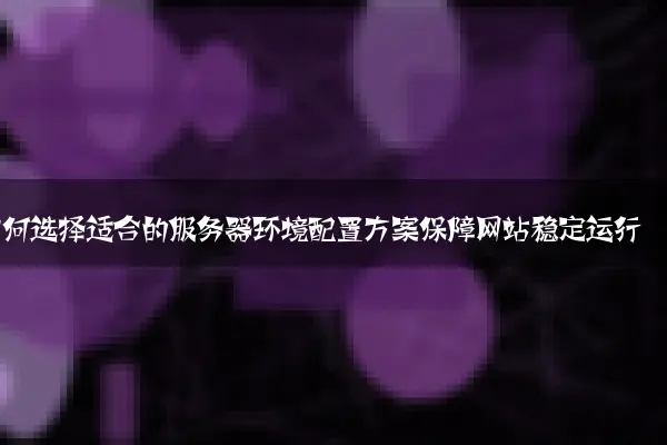 如何选择适合的服务器环境配置方案保障网站稳定运行